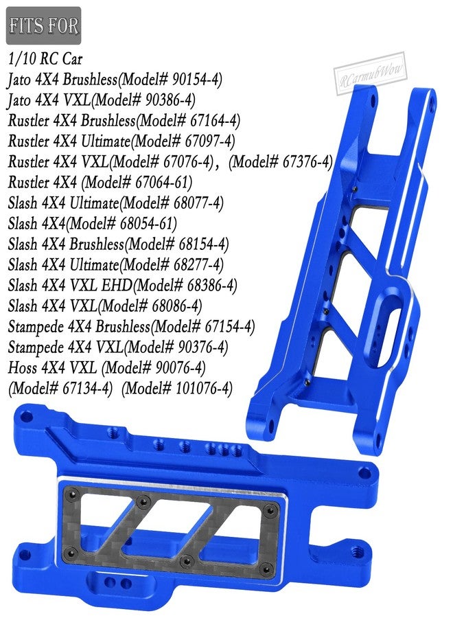 قطع غيار مُحسّنة لأذرع التعليق RCarmubWow RC لسيارات Slash 4x4 (VXL) وRustler 4x4 (VXL) وStampede 4x4 (VXL) وHoss 4X4 VXL وJat0 4X4 (VXL) بمقياس 1/10، أذرع أمامية وخلفية من سبائك الألومنيوم، بديل للأرقام #3655 و#6823، لون أزرق داكن - Image 2